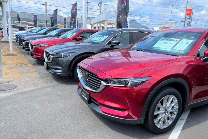 マツダ乗用車は、CX-8、CX-5、CX-30などを展示中。