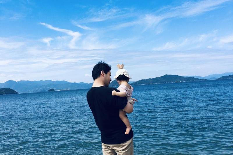 周防大島で娘との1枚